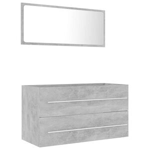 vidaXL 2 Piece Bathroom Furniture Set Concrete Grey Engineered Wood