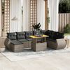 vidaXL 9 Piece Garden Sofa Set with Cushions Grey Poly Rattan