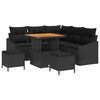 vidaXL Garden Sofa Set 8 pcs Black Poly Rattan