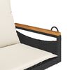 vidaXL Swing Bench with Cushions Black 63x62x40 cm Poly Rattan