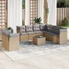 vidaXL 10 Piece Garden Sofa Set with Cushions Beige Poly Rattan