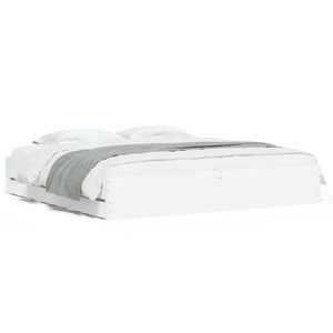 vidaXL Bed Frame with Drawers without Mattress White 180x200 cm Super King