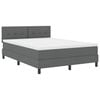vidaXL Box Spring Bed Dark Grey and White 152 x 203 cm Fabric
