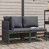 vidaXL 2 Piece Garden Sofa Set with Cushions Grey Poly Rattan