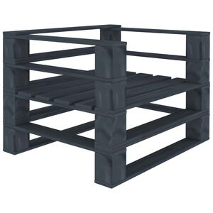 vidaXL Garden Pallet Armchair Wood Grey