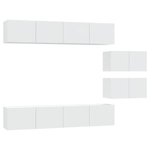 vidaXL 4 Piece TV Cabinet Set White Engineered Wood