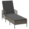 vidaXL Sun lounger Reclining 2 pcs Grey 35 x 35 x 32cm Poly Rattan