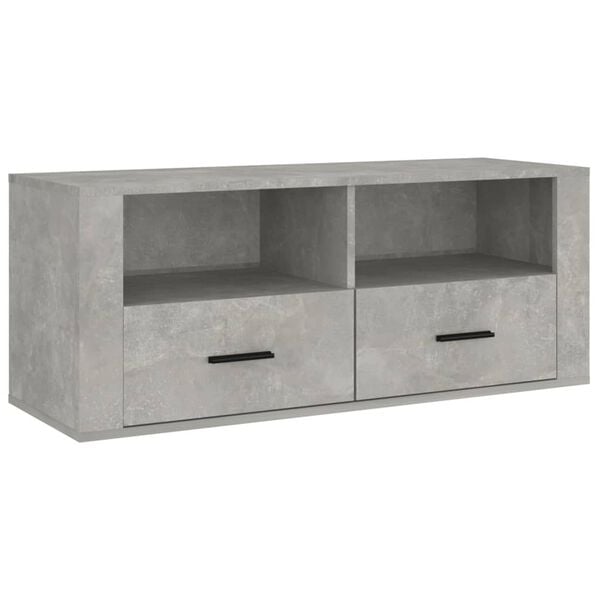 vidaXL TV Cabinet Concrete Grey 100x35x40 cm Engineered Wood