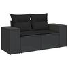vidaXL 11 Piece Garden Sofa Set with Cushions Black Poly Rattan
