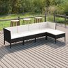 vidaXL 5 Piece Garden Lounge Set with Cushions Poly Rattan Black
