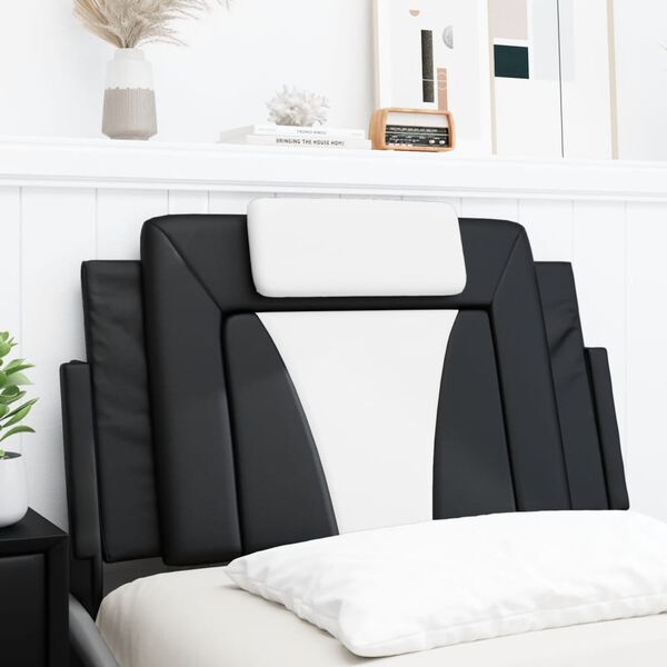 vidaXL Headboard Cushion "Viana" Black and White 90 cm Faux Leather