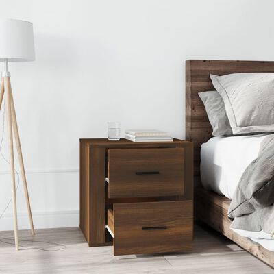 vidaXL Bedside Cabinet Brown Oak 50x39x47 cm