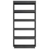 vidaXL Book Cabinet/Room Divider Grey 80x35x167 cm Solid Pinewood