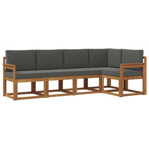 vidaXL Outdoor Sofa Set 5 pcs Natural and Anthracite