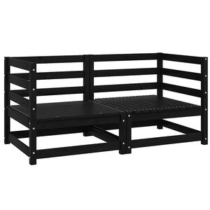 vidaXL Corner Sofa | Black | Solid pinewood | Medium | Modular | Corner Sofa