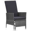 vidaXL 2 Piece Garden Lounge Set with Cushions Poly Rattan Grey