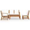 vidaXL 5 Piece Garden Lounge Set with Cushion Cream Solid Acacia Wood
