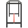 vidaXL Work Bench Frame Matte Black and Matte Red 140x50x79 cm Metal