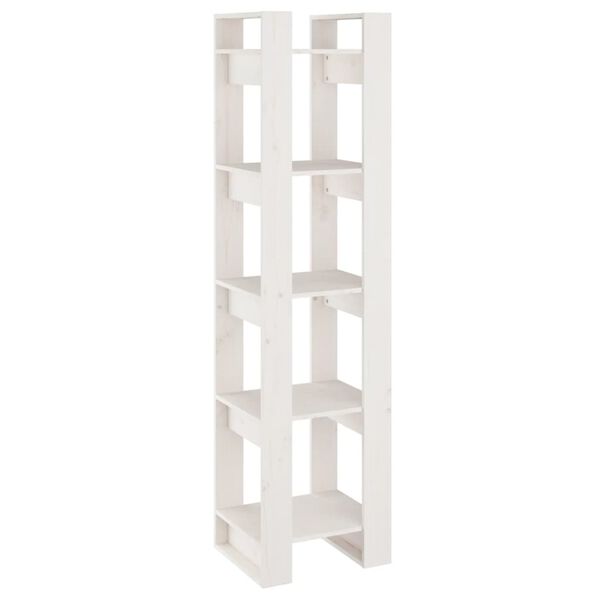 vidaXL Book Cabinet/Room Divider White 41x35x160 cm Solid Wood Pine