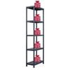 vidaXL Storage Shelf Racks 2 pcs Black 125 kg 60x30x180 cm Plastic