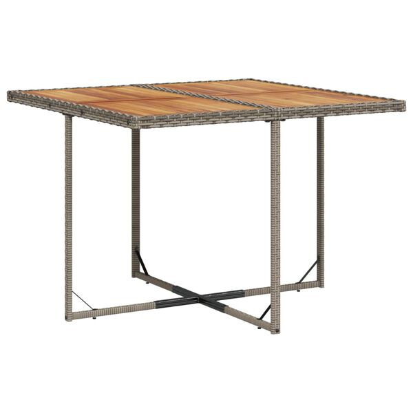 vidaXL 9 Piece Garden Dining Set with Cushions Grey Poly Rattan