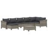vidaXL 8 Piece Garden Lounge Set with Cushions Grey Poly Rattan