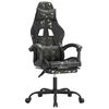 vidaXL Gaming Chair with Footrest Black and Camouflage Faux Leather