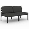 vidaXL 2-Seater Garden Sofa with Cushions Aluminium Anthracite