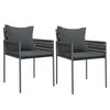 vidaXL Garden Chairs with Cushions 2 pcs Black 54x61x83 cm Poly Rattan