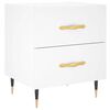 vidaXL Bedside Cabinet White 40x35x47.5 cm Engineered Wood