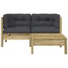 vidaXL Garden Sofa with Cushions and Footstool 2-Seater