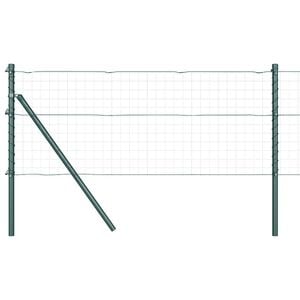 vidaXL Embedded Fence Post 7 pcs Green Powder-Coated Steel