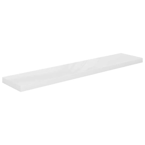 vidaXL Floating Wall Shelf High Gloss White 120x23.5x3.8 cm MDF