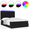 vidaXL Ottoman Bed with Mattress & LEDs Black Double Fabric