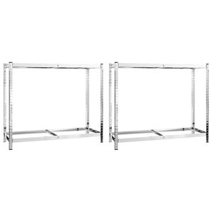 vidaXL 2-Layer Tire Racks 2 pcs Silver 110x40x110 cm Steel
