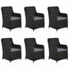 vidaXL 7 Piece Garden Dining Set Black