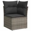 vidaXL 7 Piece Garden Sofa Set with Cushions Grey Poly Rattan