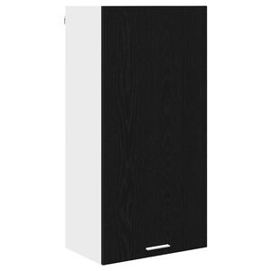 vidaXL Hanging Cabinet with Door Black Oak and White 50 x 31 x 100 cm