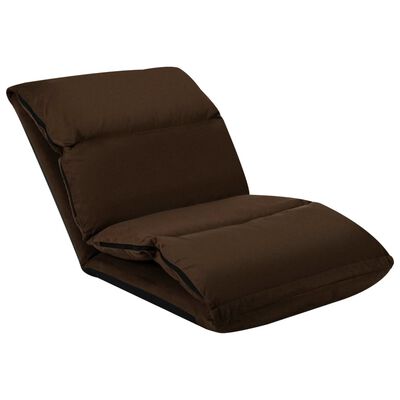 vidaXL Folding Floor Chair Brown Microfibre