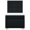 vidaXL Box Spring Bed with Mattress Black King Single Fabric