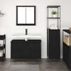 vidaXL Bathroom Furniture Set with Drawer with Shelf 2 pcs Black oak