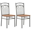 vidaXL Dining Chair | Set of 2 | Brown and Black | MDF and Steel | Standard