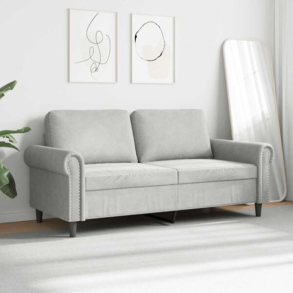 vidaXL 2-Seater Sofa Light Grey 140 cm Velvet