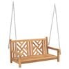 vidaXL Swing Bench Brown 114 x 60 x 64 cm Solid Teak Wood