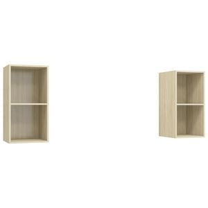 vidaXL TV Cabinet | Set of 2 | Sonoma Oak | Engineered Wood | TV Cabinet