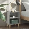 vidaXL Bed Cabinet with Solid Wood Legs Concrete Grey 40x30x50 cm