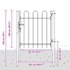 vidaXL Fence Gate Boxtel Single Door with Arched Top Steel 1x1 m Black
