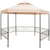 vidaXL Garden Marquee Gazebo Pavilion Tent Hexagonal Beige 323x265 cm