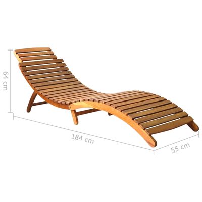 vidaXL Sun Loungers 2 pcs with Cushions Solid Wood Acacia