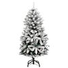 vidaXL Artificial Hinged Christmas Tree with Flocked Snow 120 cm